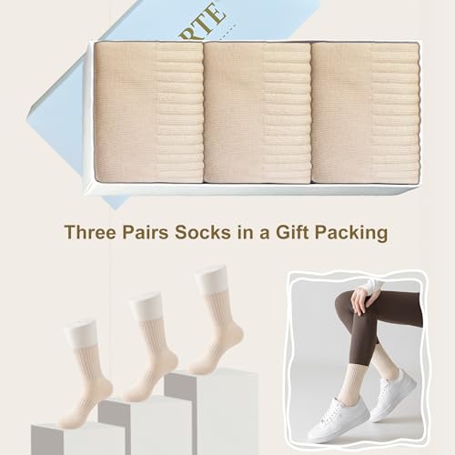 Image of MAGIARTE Womens Athletic Cotton Crew Socks Moisture Wicking Breathable Sports Casual Socks for Women 3 /5-PACK
