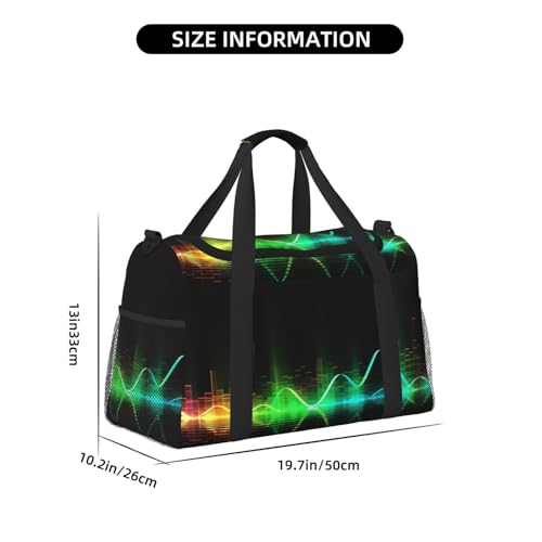Cool Music sound wave printed Hand Travel Bag Casual luggage bag4
