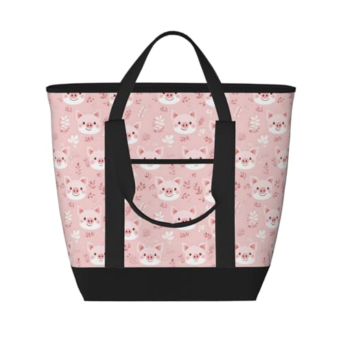 Sac réutilisable motif cochon rose pour préserver frais