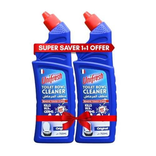 Unifresh Toilet Bowl Cleaner - 750ML (Pack of 2) | Powerful Stain Removal & Fresh Blue Fragrance | Disinfects & Deodorizes | Professional Cleaning for Bathroom & Toilet
