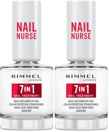 Rimmel London, Nail Care, Multi Benefit 7 in 1, Tratamiento de uñas, 12 ml (Paquete de 2)