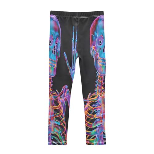 Bolaz Toddler Girls Leggings Printed Yoga Pants Leggings Colorful Light Skull for Kids2