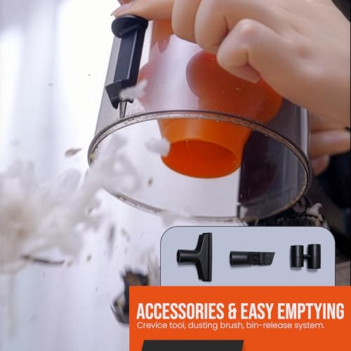 Belaco Corded Vacuum Cleaner 3-In-1 Stick & Handheld, 600W Bagless Multi-Cyclonic Hepa Hoover, Carpet & Hard Floor, Upright, Adjustable Metal Pipe, 5M Cable, 2.5Kg - 7