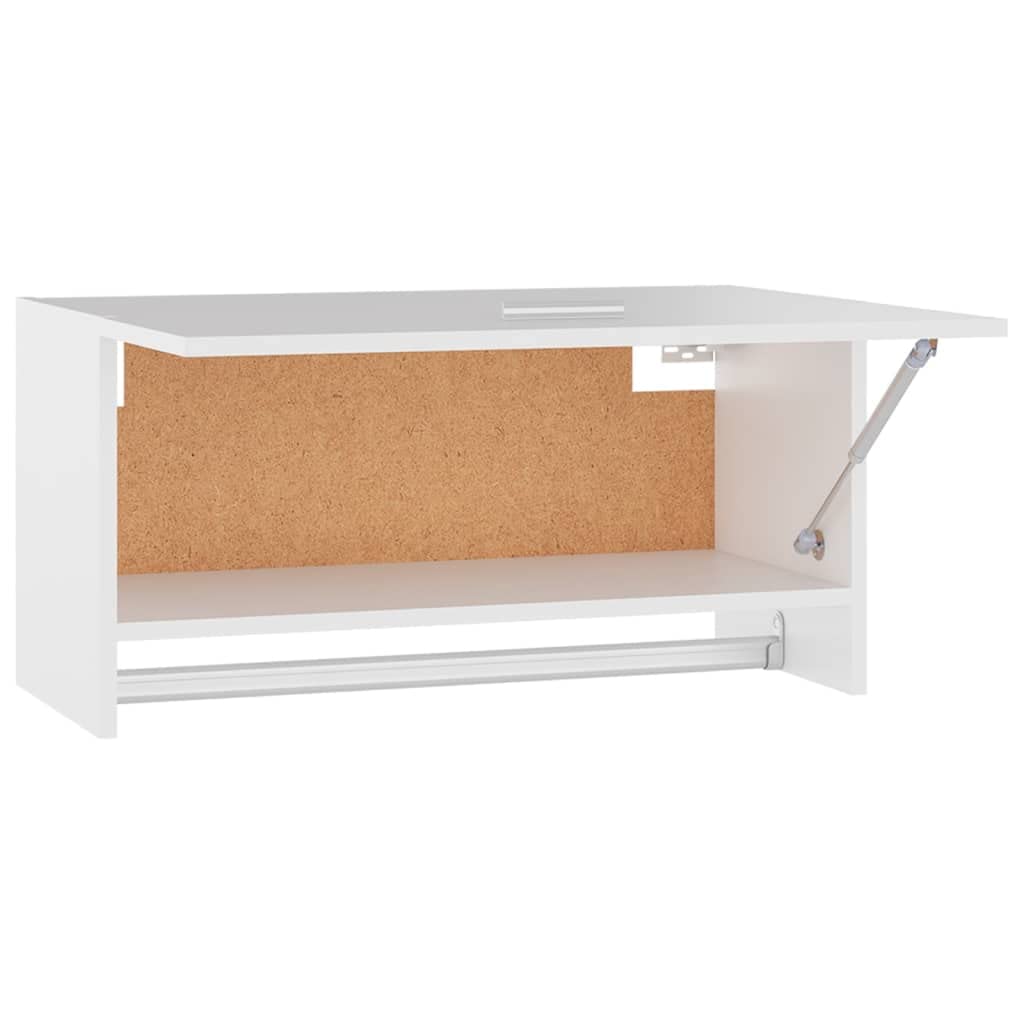ACAGALA Armario colgante para baño, armario de pared plegable para baño, apertura telescópica, 70 cm de ancho, con tendedero, color blanco, 70 x 32,5 x 35 cm