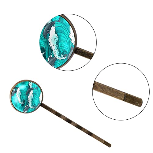 Épingles à cheveux vagues de mer vert pour coiffure été - 3