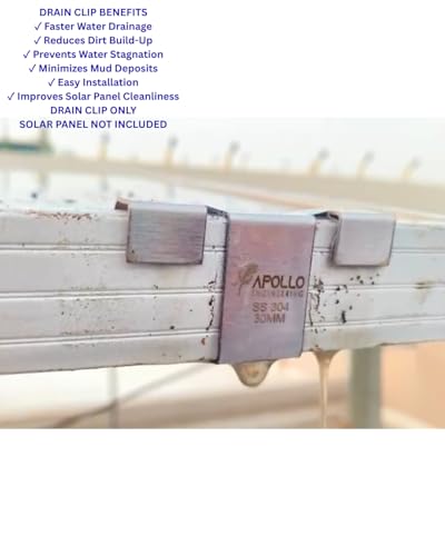 Image of Apollo SS304 Solar Panel Drain Clip | Stainless Steel Auto Water Drain Clip for Solar Panel Frame | Check Frame Thickness Before Order | Prevent Water Stagnation, Dark Spots & Fire Risk 28mm