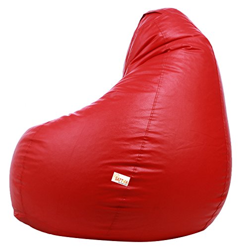 Image of Sattva Classic Leatherette Bean Bag Cover (Without Beans) XXL Size - Red
