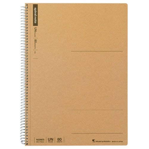 Maruman B5 Spiral Notebook, Plain 80 Sheets