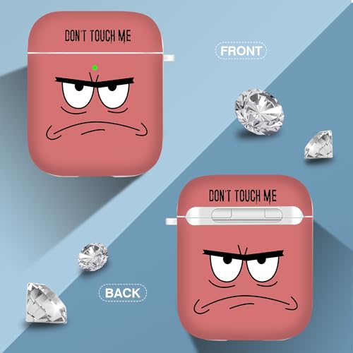 Image of for Airpods Case,Don't Touch Me Cool Cover with Lanyard Big Eyes Cute Cartoon for Airpods 2nd Generation Case,Soft Shockproof Cover for Women Men-Watermelon Red
