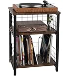 Tuohours Mesa auxiliar de 3 niveles, color negro