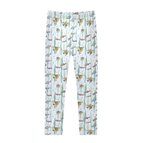 ZZKKO Girls Leggings Cute Marine Background Toddler Girls Clothes Leggings for Girls Toddler Girls Leggings 3-4T
