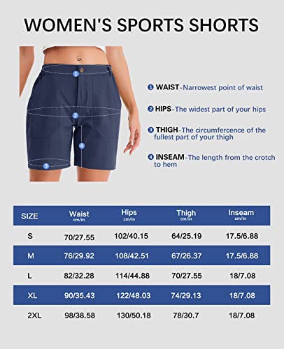Feixiang Womens Golf Shorts Quick Dry Lightweight Outdoor Shorts For Womens Hiking Shorts With Zipper Pockets Waterproof Navy #TOP5