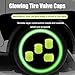 Tire air caps, Glowing tire Valve caps, Universal tire caps for Cars Trucks Motorcycles SUVs and Bikes Glow in The Dark Valve stem caps (Green-20PCS)