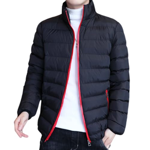 [ｉｎｏｔｅｎｋａ] ダウンジャケット メンズ 中綿ジャケット 防寒 防風 保温 アウター 撥水 軽量 冬服 立ち襟 スリム ジャンパー カジュアル アウトドア 登山 通勤 通学 秋 冬(3XL ブラック)