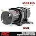 Rough Country 4,500 LB UTV/ATV Winch - ProSeries 1.4HP Electric Winch with 50 Ft Synthetic Rope, Remote, Waterproof 12V Off-Road Recovery System