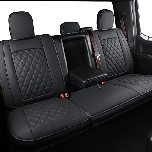 LUCKYMAN CLUB F150 Faux Leather Seat Covers S07Q2, Fit for 20102023 F150 SuperCrew and 2017