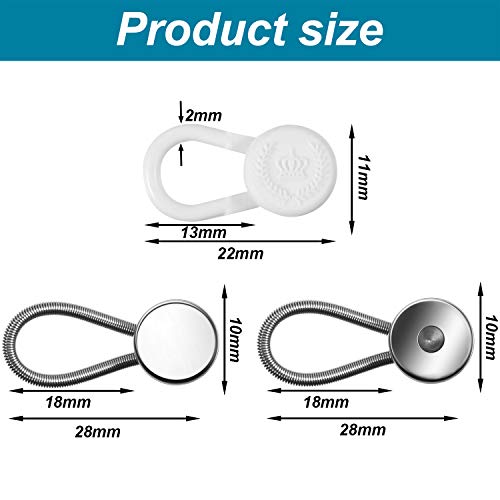 WILLBOND 24 Pezzi Prolunghe per Colletto Estensore Pulsante Elastico Prolunghe per Il Collo per Camicia Pantaloni Abito Pantaloni Favori