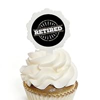 Algopix Similar Product 9 - Happy Retirement  Cupcake Picks with