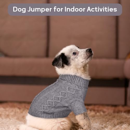 Hjumarayan Hundepullover Grosse Hunde - Hundepullover mit Geschirrloch, Pullover Hund Warme Strickpullover, Winter Hundepulli mit Beinen, Pullover für Große Hunde (Grau XL)