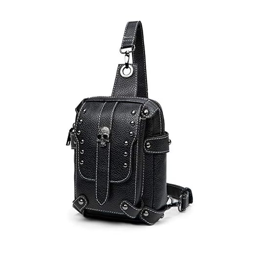 Bolsa tiracolo feminina, pochete transversal, de couro, casual, moda, viagem, mochila esportiva para mulheres, C - caveira, One Size, Bolsa tiracolo