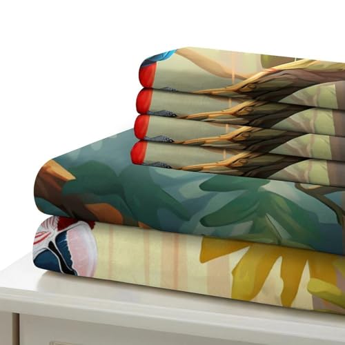 Housse de couette microfibre 3D effet imprimé parure de lit double 200x200 - 7