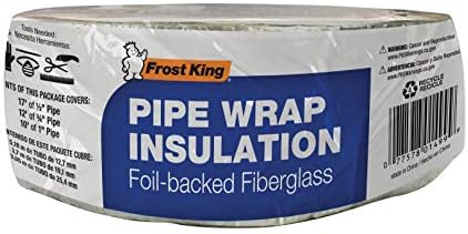 Frost King ホイルバックファイバーグラスパイプラップ 3インチx1インチx25フィート