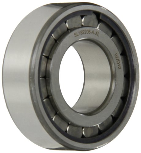 INA SL182206 Cylindrical Roller Bearing, Single Row, Removable Outer Ring, Semi-Fixed, Flanged, Normal Clearance, Open End, Metric, 30mm ID, 62mm OD, 27mm Width, 6500rpm Maximum Rotational Speed, 19100lbf Static Load Capacity, 19600lbf Dynamic Load Capacity