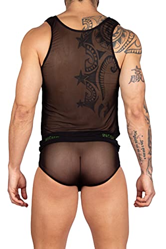 Conjunto Regata e cueca tule transparente Ricok couture (PRETO, M)