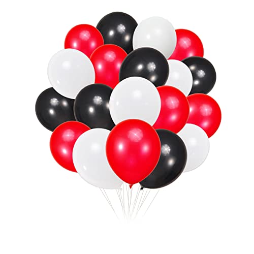 Image of 300 Pack Red Black White Balloons 100 of each of the 3 colors 12 inch Red White Black Latex Party Balloon Bulk for Various Party Events Decorations