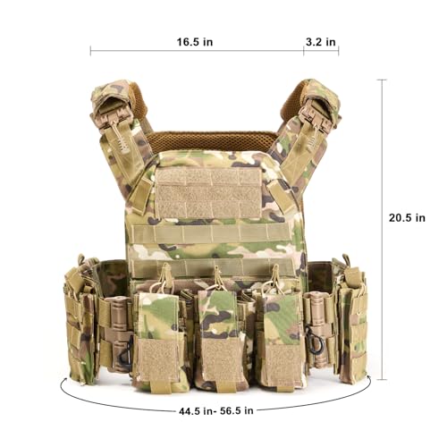 Image of Tactical Vests,Quick Release Camo Vest, Men's 1000D, Lightweight Modular 3D Breathable Vest