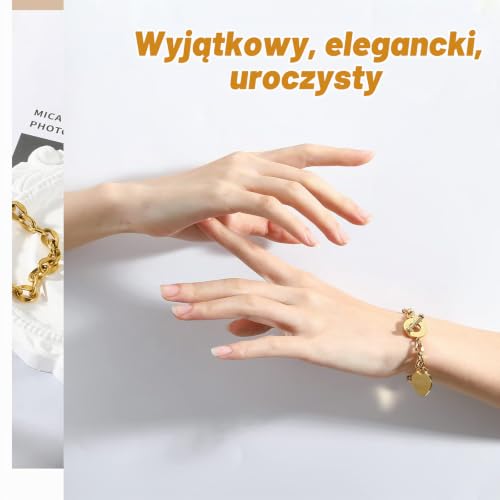 Emibele Heart Initial Bracelets, Engraved Bible Verse Proverbs 4:23 Bracelet Chains with OT Toggle Clasp Bracelet Link Chains for Women Teen Girls, Dainty Link Chain Bracelet Heart Pendant, Gold