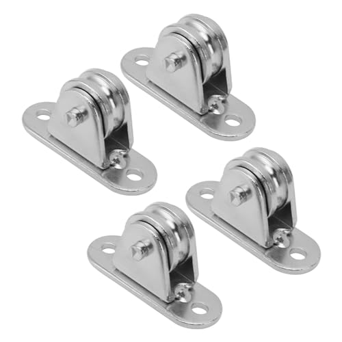 XHTLLO Pulley Block, Stainless Steel Small Pulley Block Set, Silent Wall Mounted Fixed Pulley, Single Pulley Wheel for DIY Equipment and Wire Rope(4)