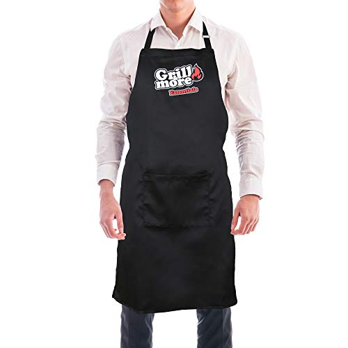 Preisvergleich Produktbild Edaygo Schürze Grillschürze Kochschürze mit Grill & More-Logo, Schwarz
