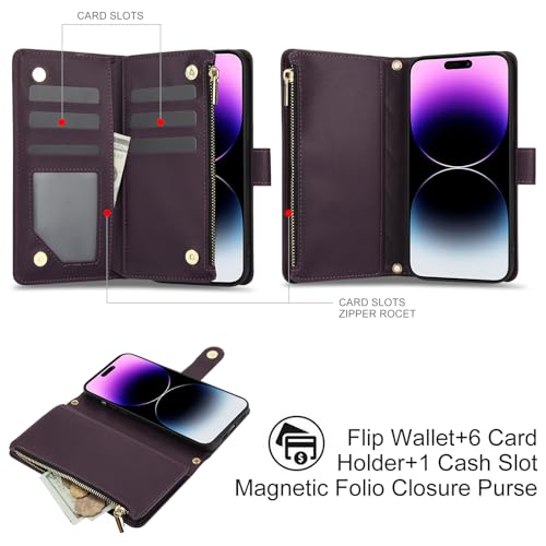 Étui iPhone 14 Pro Max Asuwish avec fermeture éclair et protège-écran - 3