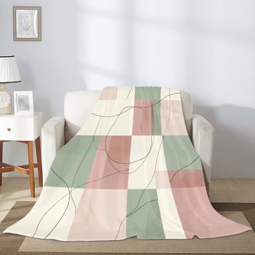 Jeté géométrique moderne vert résistant et doux pour protéger et embellir votre sofa - 7