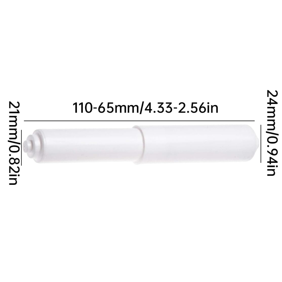 2 Stanghette Porta Rotolo Carta Igienica In Plastica Bianca – Inserti A Molla Regolabili 10.5-15.8 Cm - 3