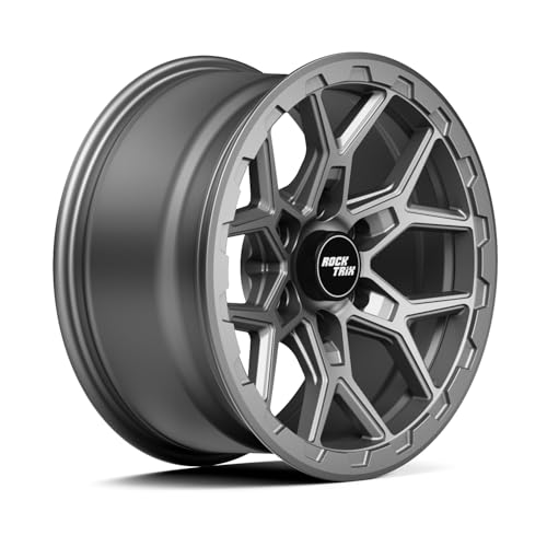 Image of RockTrix RT107 17x8.5 Wheel 6x5.5 Compatible with Toyota Tacoma, 17 Inch Matte Gunmetal Rim 6x139.7 +25mm Offset, 5.73 inch Backspacing, Also Fits 2002-2026 Toyota 4Runner, FJ Cruiser, 1999-2006 Tundra