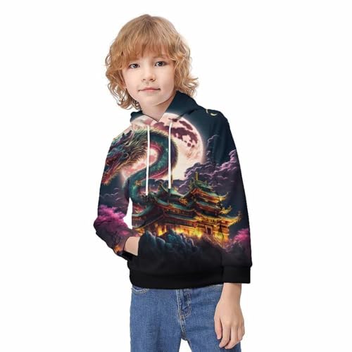 Sweat à capuche imprimé 3D japonais pull ado manches longues veste - 2