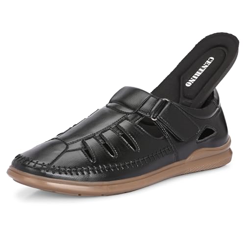 Image of Centrino Men's Fisherman Sandals | Stylish Closed-Toe Design | Soft Cushioned Footbed | Genuine-Look Upper | Comfortable for Daily & Outdoor Wear (9490)