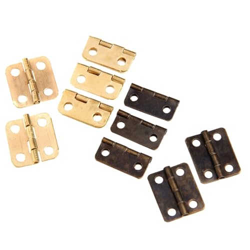 Charnières pour boîte pliables 16mm connecteurs dorés rétro avec clous pour meuble bois - 6