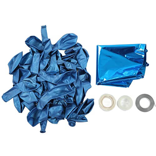 Aladeno 60 unidades balões de látex 6 peças balões de alumínio balões azuis balões de festa de estilo magnífico kit de arco de balões de ampla aplicação para aniversário bebé