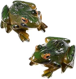 Garneck 2pcs Frog Statue Mini Frog Resin Animal Sculpture Indoor Outdoor Decor For Garden Patio Yard Micro Landscape Fairy Garden Ornaments