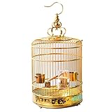 FLBT Jaulas Jaula para Pájaros de Acero Inoxidable Dorado Periquitos Cacatúas Periquitos Conures Jaula para Loros Hermosa Jaula Repara Pájaros Regalos para Amantes de Las Aves Durable Y Fácil de Limpi