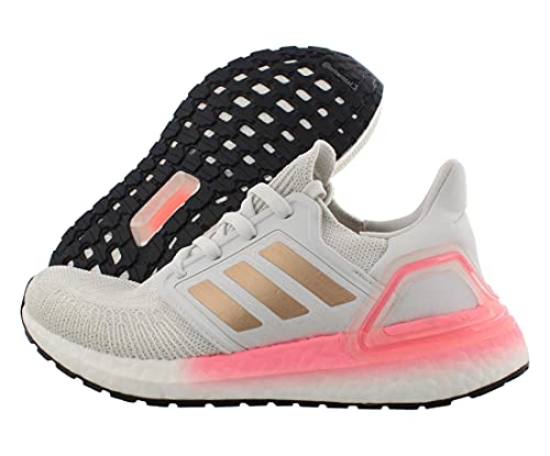 adidas Women s Ultraboost 20 Sneaker, Crystal White Copper Metallic Light Flash Red, 6