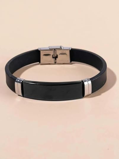 SALTY Alpha Obsidian Silver Bracelet-mens accessories stylish-men jewellery-band for men-braslate.men.hands-salman khan bracelet-beads bracelet for men-Artificial Leather