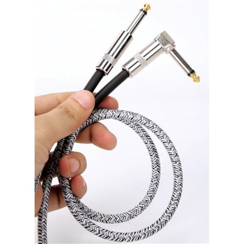 Cable de bajo blindado recto a ángulo con conector de 6,35mm 4