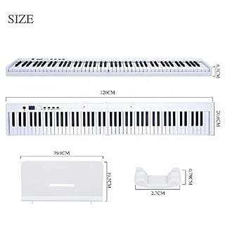 FFYUEEE Piano Électronique Pliante De 88 Key, Contient 128 Tons, Portable Et Facile À Stocker, Piano Électronique À… - Les Beatles, Paul McCartney, John Lennon, RIngo Starr, George Harrison FFYUEEE Piano Électronique Pliante De 88 Key, Contient 128 Tons, Portable Et Facile À Stocker, Piano Électronique À… – Image 2