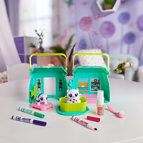 Image of Crayola Scribble Scrubbie Pets Scented Spa Playset for Kids Washable Reusable Pet Toy Set with Tub, Scrub Brush & 3 Scented Markers, Creative Color & Wash Art Toy, Gift for Girls & Boys Ages 3+