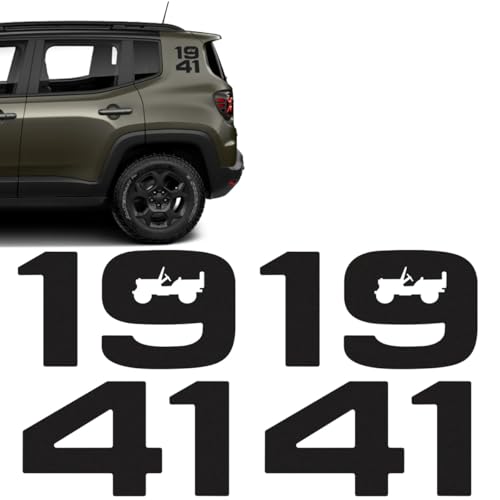 SPORTINOX, Adesivos 1941 Para Jeep Willys Renegade 2025 Preto Par