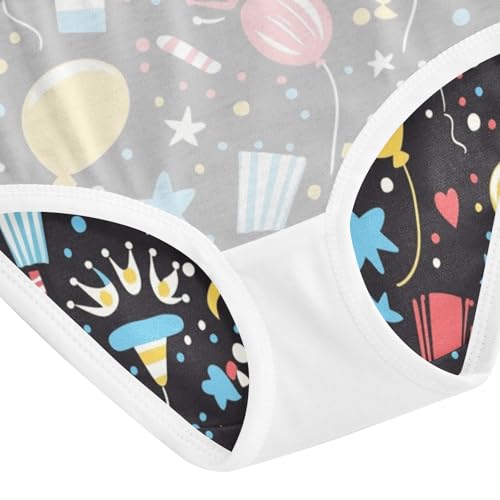 ZZKKO Ribbons Balloons Girls Underwear Toddler Panties for Girls Comfort Brief Size 2-8T4